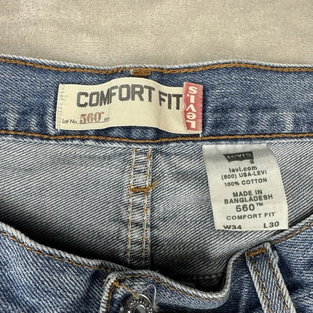 Levi's 560 Comfort Fit Jeans Mens Baggy Skater Tapered Street‎ Y2K Faded 32x30